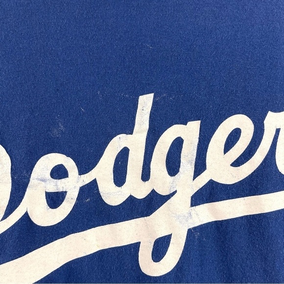 Majestic Dodgers Large Retro 80's Graphic Tee Shirt Baseball MLB Grunge - Picture 3 of 7